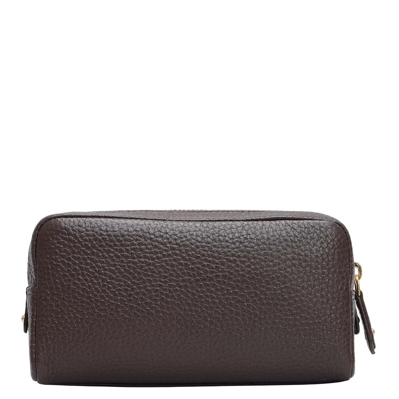 Da Milano Chocolate Wax Leather Multi Pouch - Chocolate  | Best Price UAE